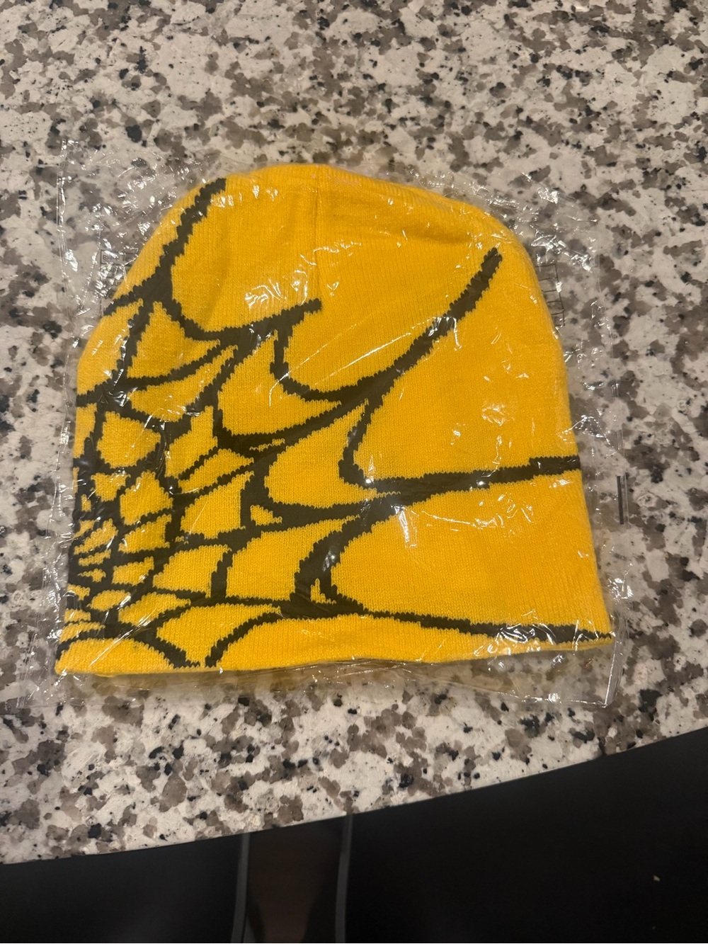 Yellow Spider Web beanie